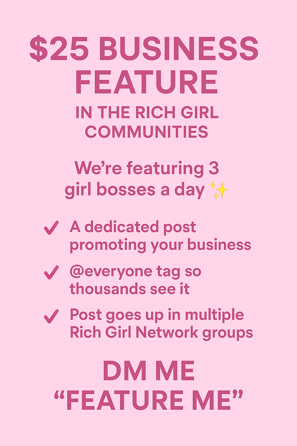 $25 Business Feature – Rich Girl Community Promo